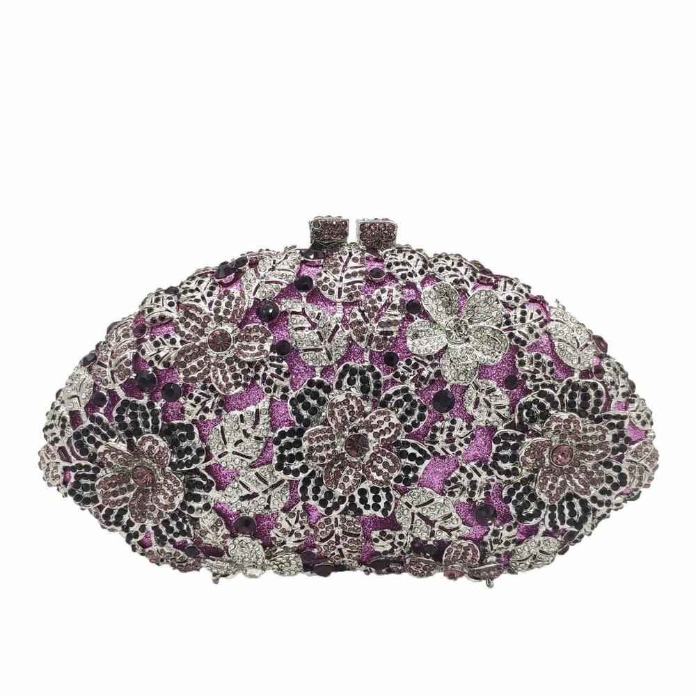 Flower Crystal Clutch Purses Evening Bags mal Wedding Handbag :'D